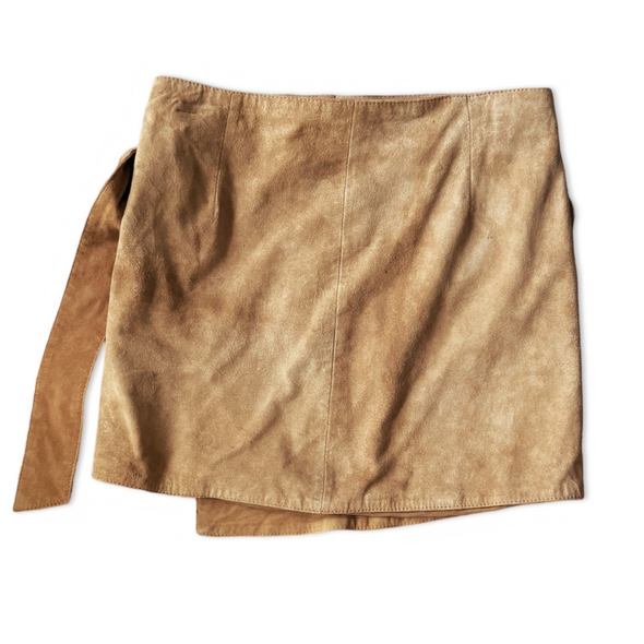 Leather Wrap Mini Skirt