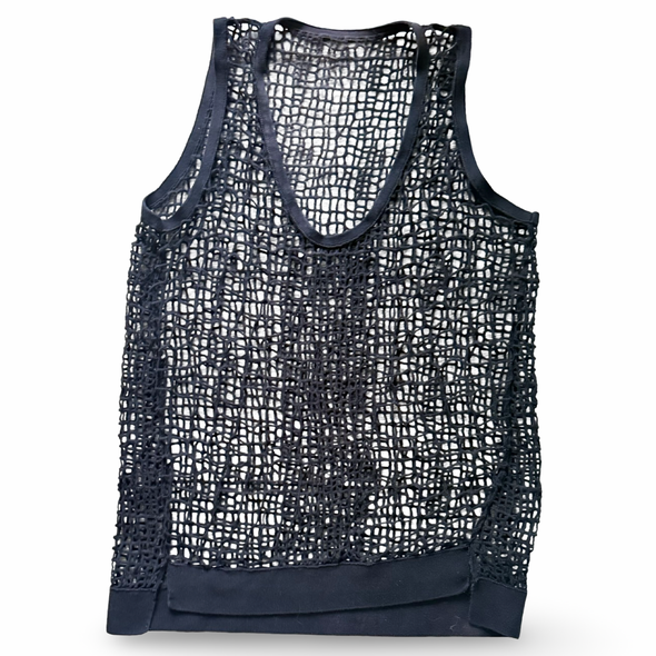 Vintage Black Knit Mesh Top