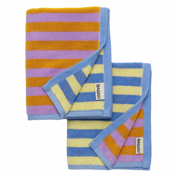 Baggu Hand Towel Set of 2 - Hotel Stripe