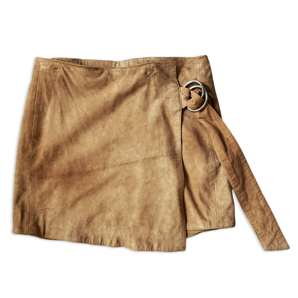 Leather Wrap Mini Skirt