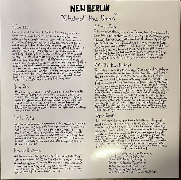 New Berlin - "State of the Union" (LP, Album) (M)