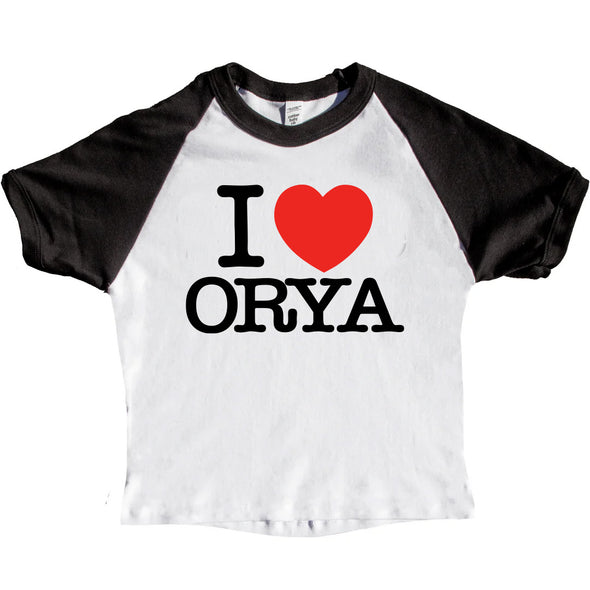 I Love Orya Raglan Crop