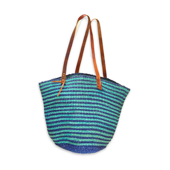 Vintage Striped Handwoven Market Tote