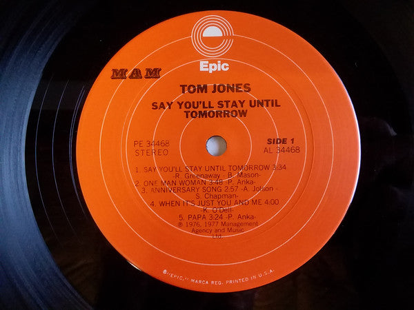 Buy Tom Jones Say You ll Stay Until Tomorrow LP Album Online