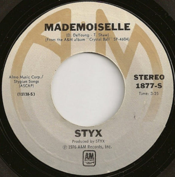 Styx : Mademoiselle (7", Single, Styrene, Ter)