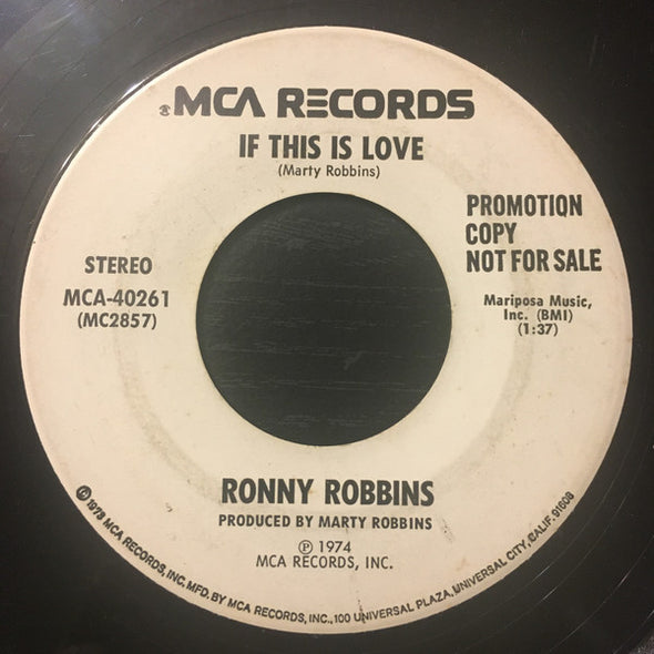 Ronny Robbins : Let The Music Play (7", Single, Promo)