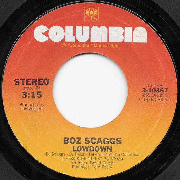 Boz Scaggs : Lowdown / Harbor Lights (7", Single, Styrene, Ter)