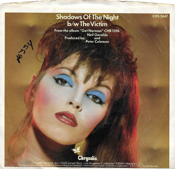Pat Benatar : Shadows Of The Night (7", Single, Styrene, Ter)