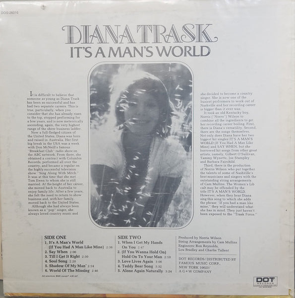 Diana Trask It s A Man s World LP Album VG 7