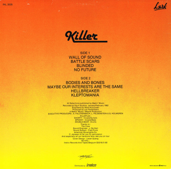 Killer (10) - Wall Of Sound (LP, Album) (NM or M-)35