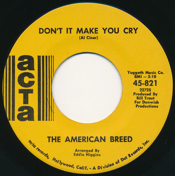 The American Breed : Green Light / Don't It Make You Cry (7", Single, Mono)