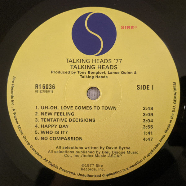欧LP Talking Heads Talking Heads: 77 R16036 Sire /00260 Buy Talking Heads : Talking Heads: 77 (LP, Album, RE) Online