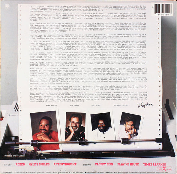 Kirk Whalum : Floppy Disk (LP, Album)
