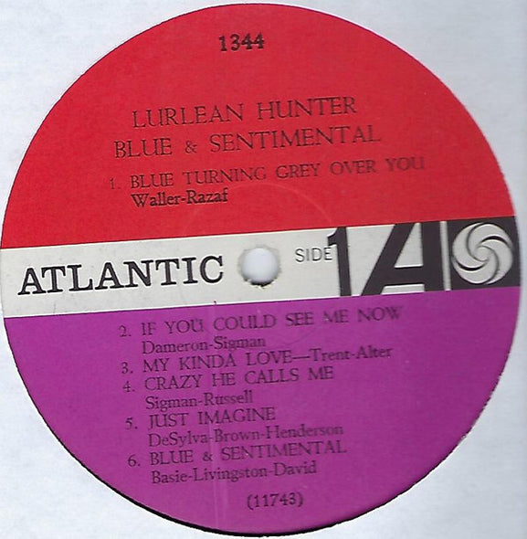 Lurlean Hunter : Blue & Sentimental (LP, Album, Mono)