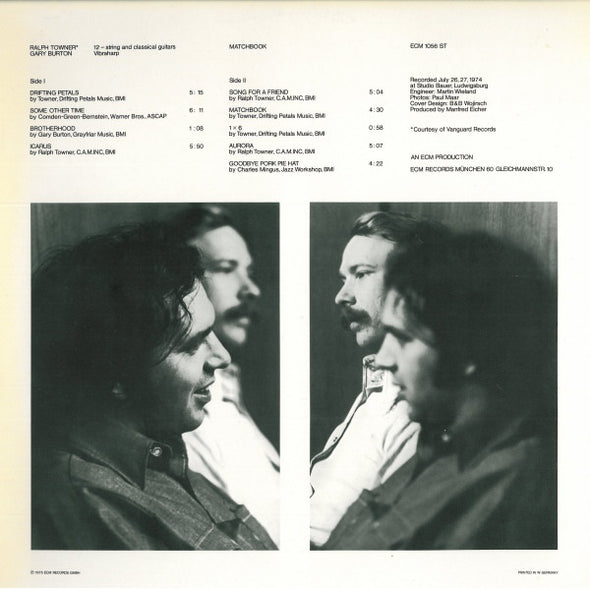 Ralph Towner, Gary Burton : Matchbook (LP, Album)