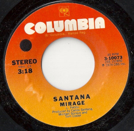 Santana : Mirage / Flor De Canela (7")