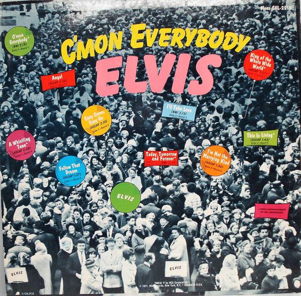Elvis Presley : C'mon Everybody (LP, Album, Comp, Mono)