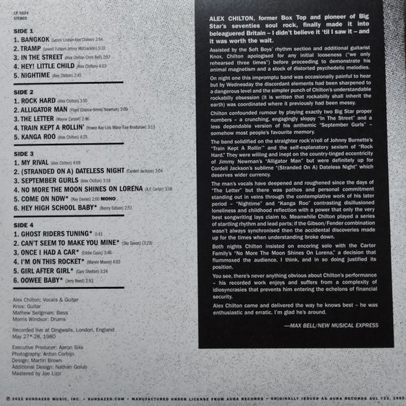 Alex Chilton : Live In London: Encore Edition (2xLP)