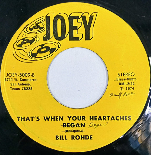 Bill Rohde : I'll Be There (7")