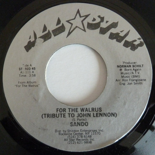 Sando : For The Walrus (Tribute To John Lennon) (7", Styrene)