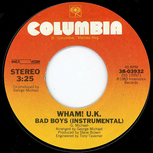 Wham! U.K.* : Bad Boys (7")