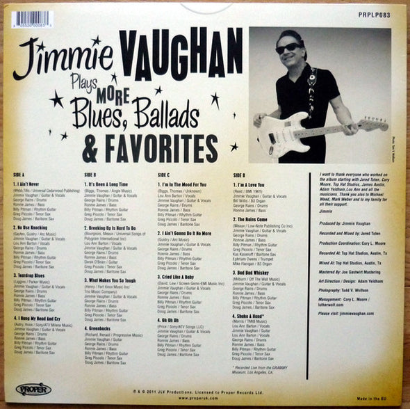 Jimmie Vaughan : Plays More Blues, Ballads & Favorites (2xLP, Album)