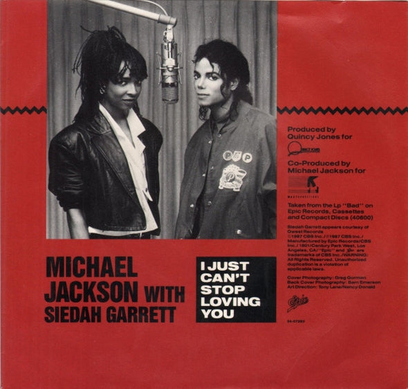 Michael Jackson : I Just Can't Stop Loving You (7", Single)