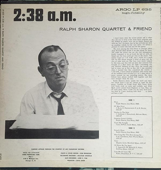 Ralph Sharon & Friend* : 2:38 a.m. (LP, Album, Mono)