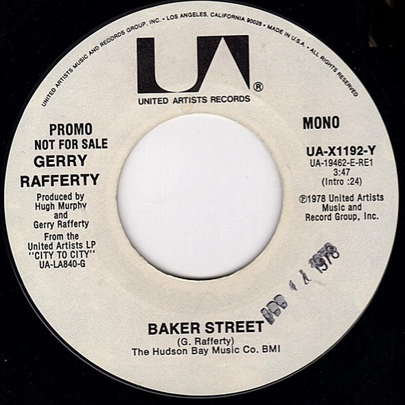 Gerry Rafferty : Baker Street (7", Single, Mono, Promo, Styrene)