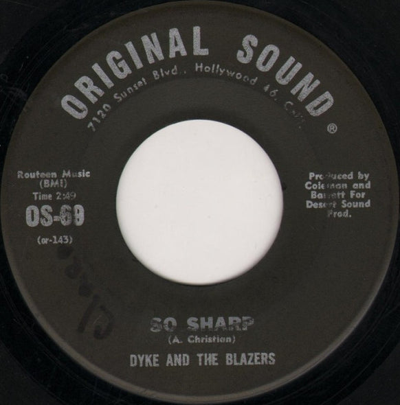 Dyke And The Blazers* : So Sharp / Don't Bug Me (7", Mono, Hol)