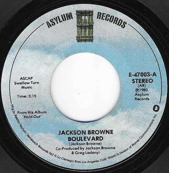 Jackson Browne : Boulevard / Call It A Loan (7", Single, AR)