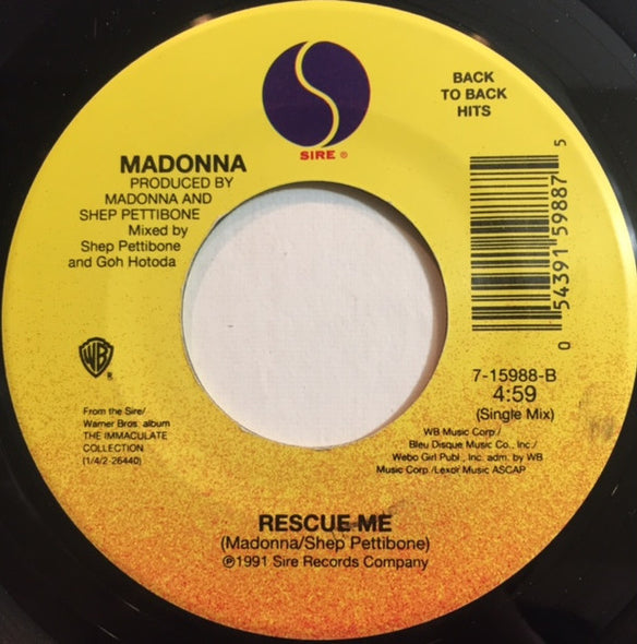 Madonna : Justify My Love / Rescue Me (7")