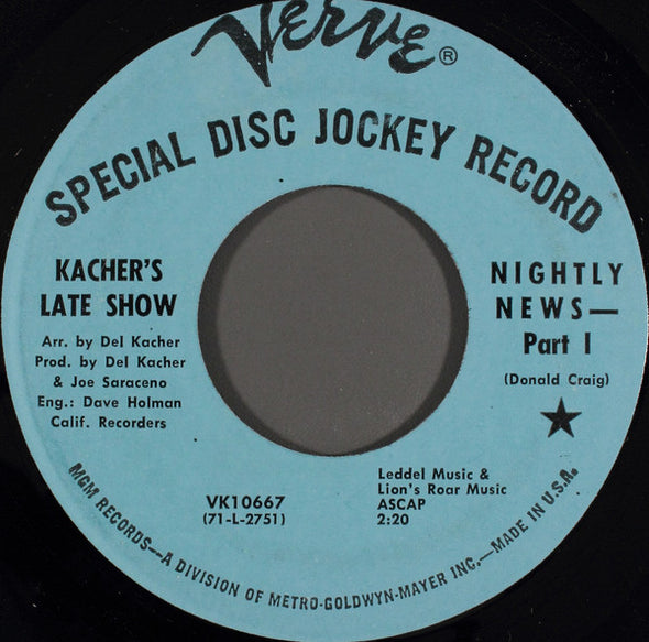 Kacher's Late Show : Nightly News (7", Promo)