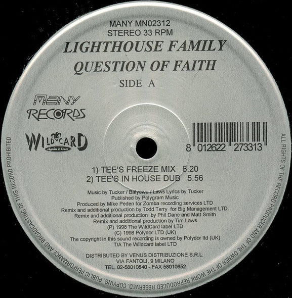 Lighthouse Family : Question Of Faith (12")