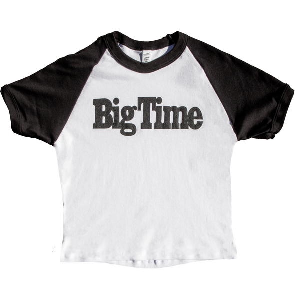 Big Time Cropped Raglan - White/Black