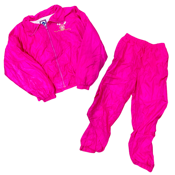 Vintage Fuschia Nylon Track Suit (M/L)