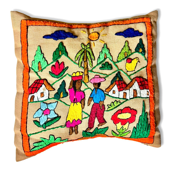 Vintage El Salvador Couple Throw Pillow