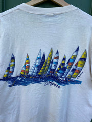Vintage 70s Crazy Hawaii Sail Boat California Tee (M/L)