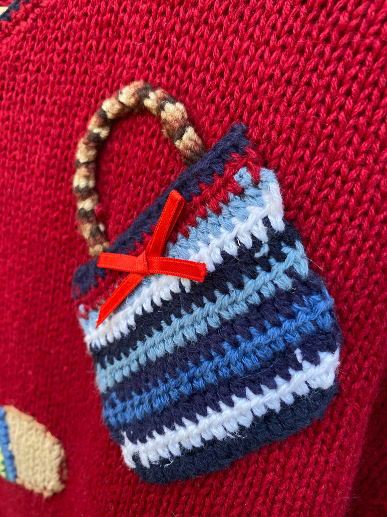 Vintage 90s Shopping Bag Knit Cardigan (S/M)
