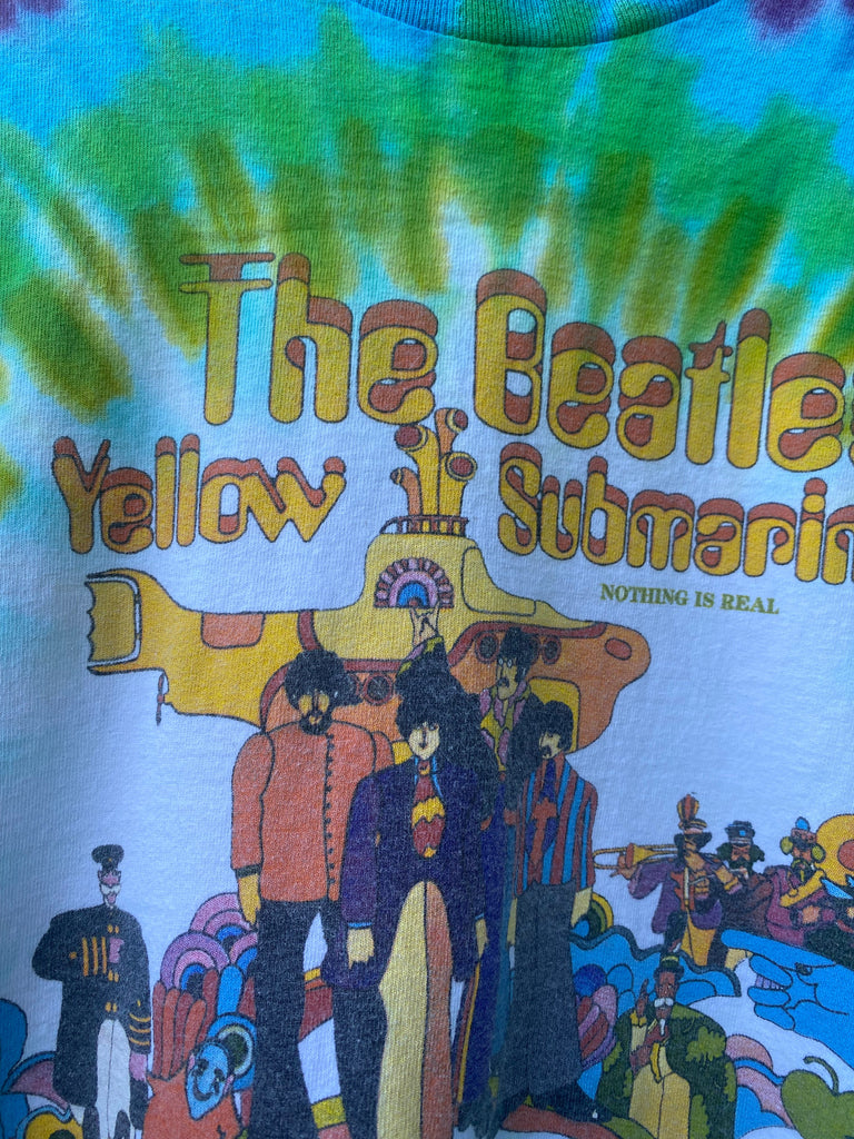 Vintage 90s The Beatles Yellow Submarine Tie Dye Tee (L/XL)