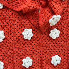 Vintage Daisy Crochet Throw Blanket