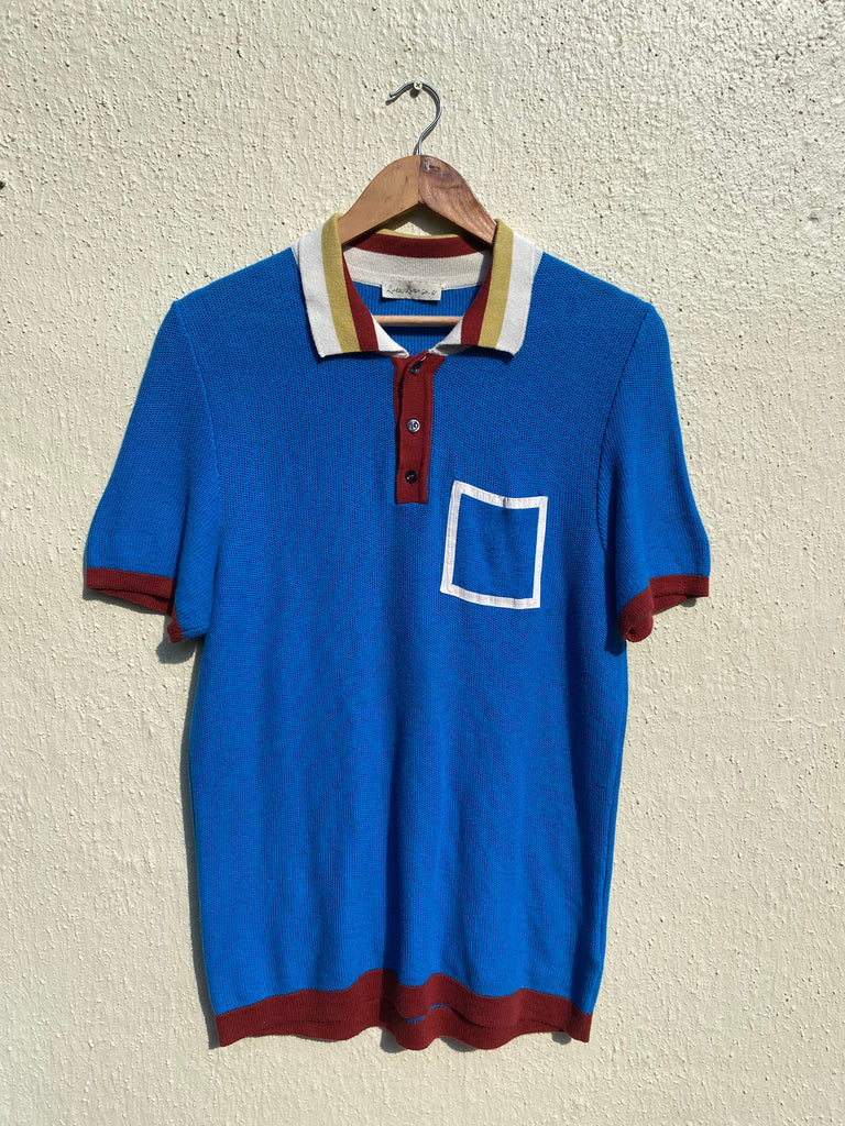 Italian Knitwear Blue Polo (M)