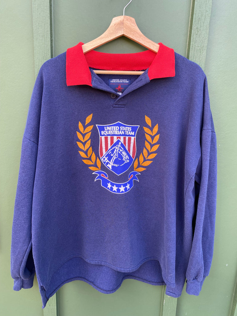 Vintage 70s USA Equestrian Team Sweatshirt (XL)