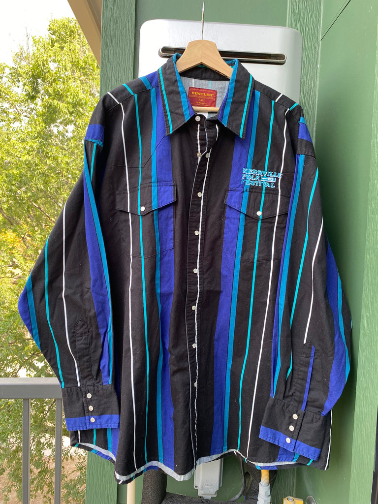 Vintage 90s Kerrville Folk Festival Pearl Snap Shirt (2XL)