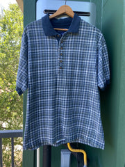 Vintage 90s Plaid Polo Shirt (XL)