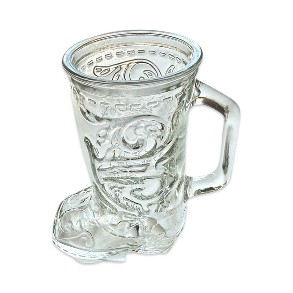 Vintage Glass Cowboy Boot Mug