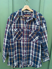 Vintage Y2K Five Brother Pearl Snap Flannel (XL)