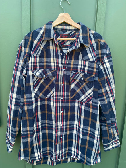Vintage Y2K Five Brother Pearl Snap Flannel (XL)