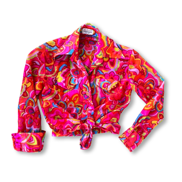 Vintage 70s Retro Flower Power Top