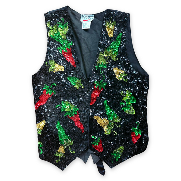 Vintage 80s Sequin Pepper Vest